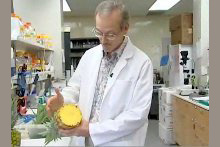 David Christopher with a pineapple